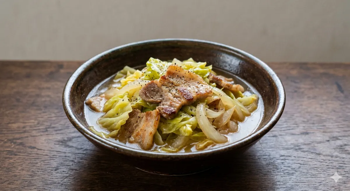 キャベツと豚肉のコンソメ蒸し煮
