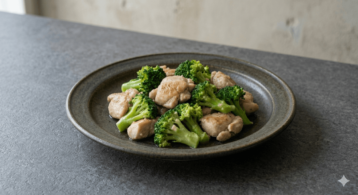 鶏むね肉とブロッコリーの塩麹炒め