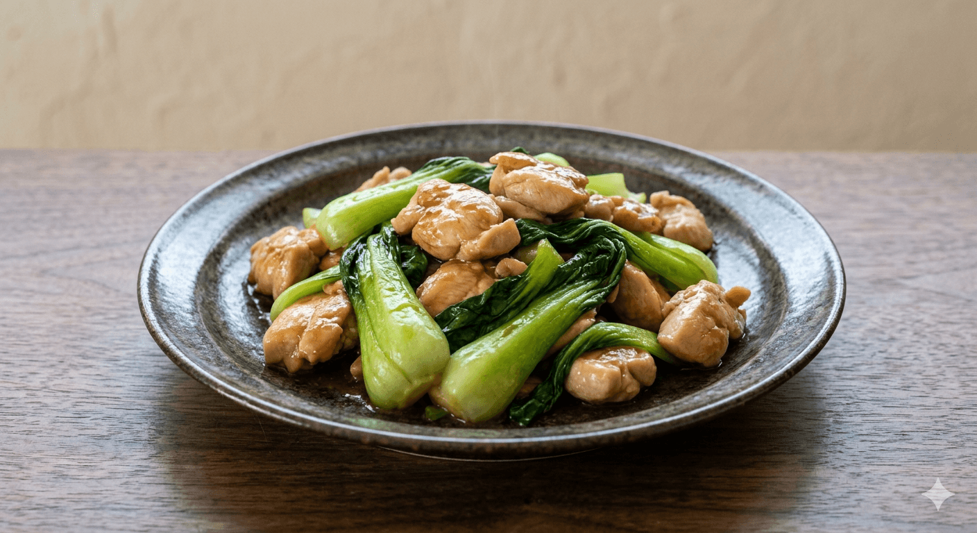 鶏ささみとチンゲン菜の中華炒め