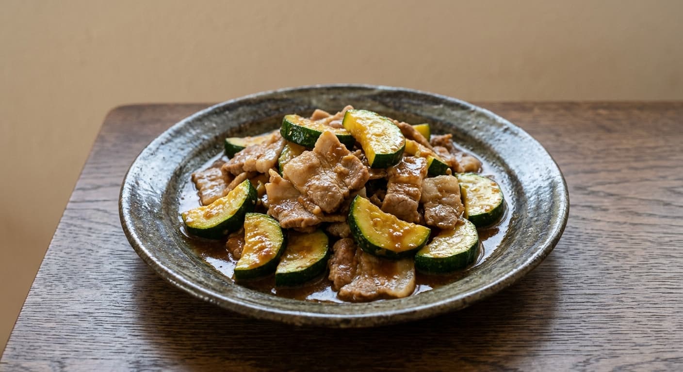 ズッキーニと豚肉のみそ炒め