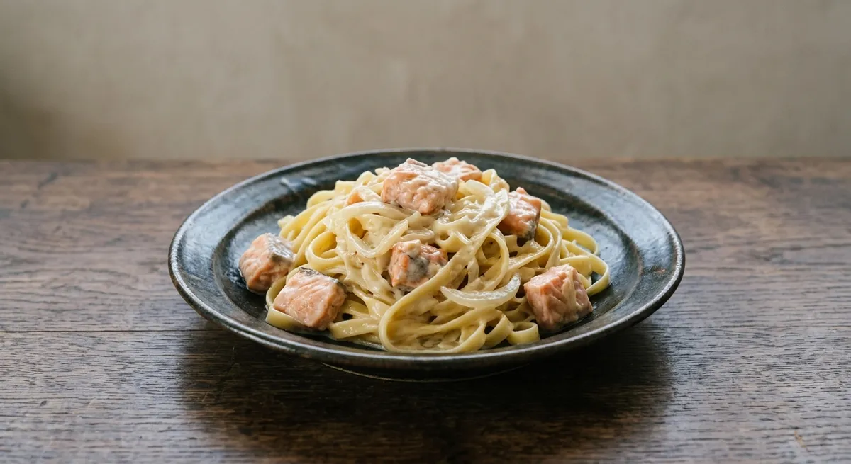 サーモンのクリームパスタ