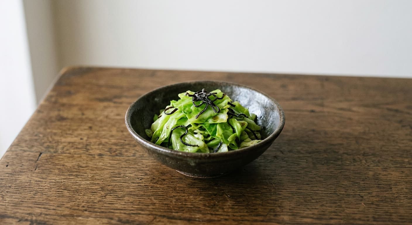 キャベツの塩昆布和え