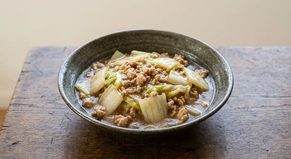 白菜と鶏ひき肉の中華あんかけ