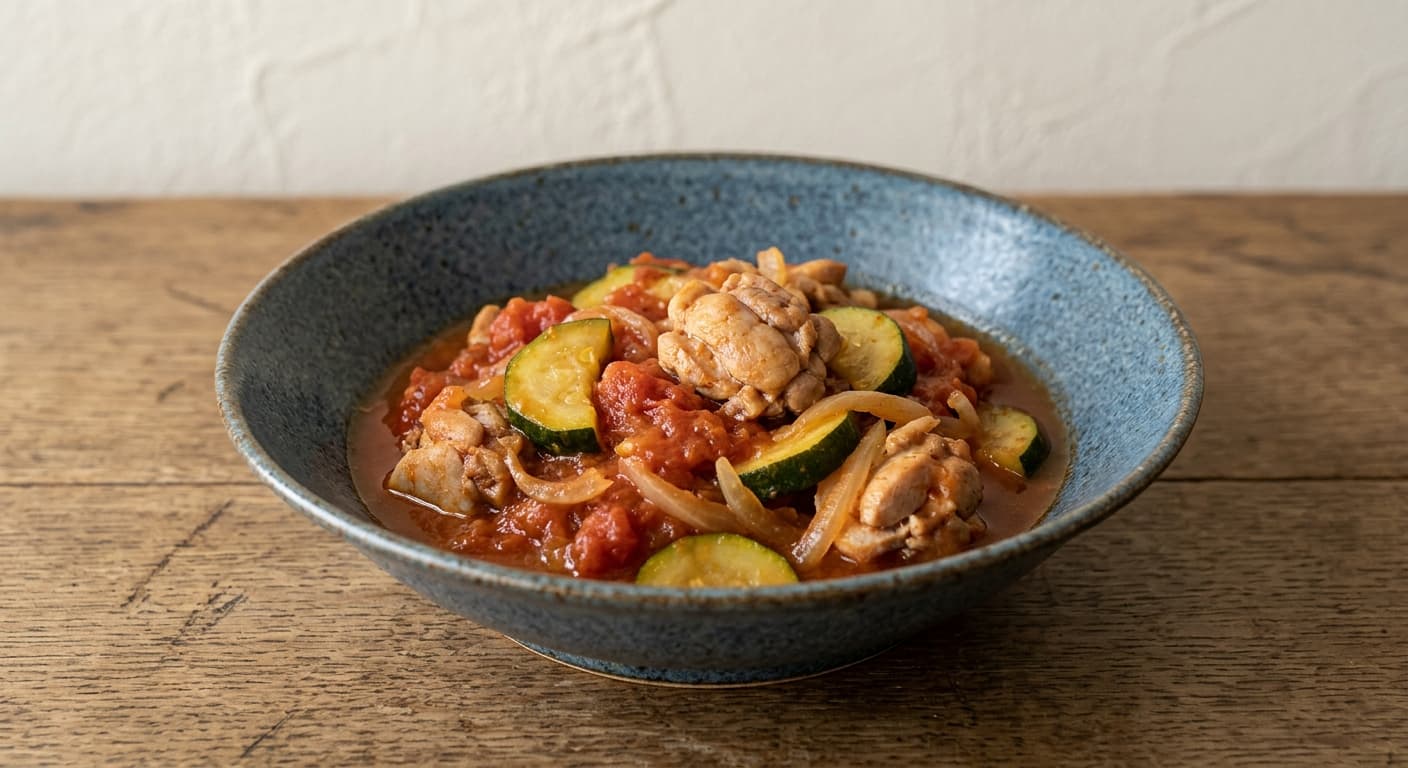 ズッキーニと鶏肉のトマト煮込み