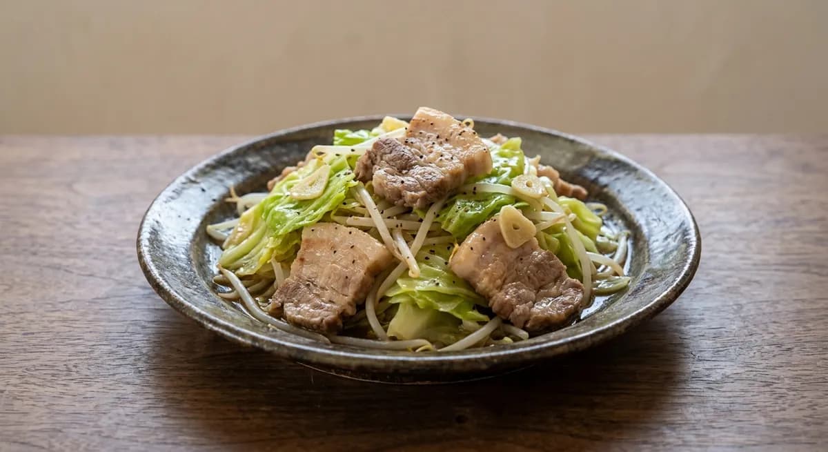 豚バラのキャベツ蒸し