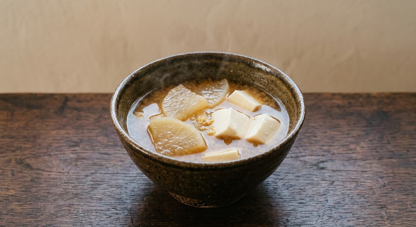 大根と豆腐の生姜味噌汁